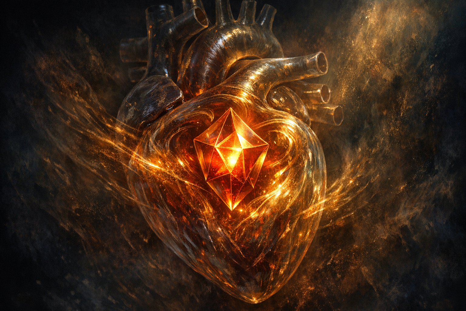 Frank Chester's chestahedron — the seven-sided geometry mapping the interior form of the heart's left ventricle.