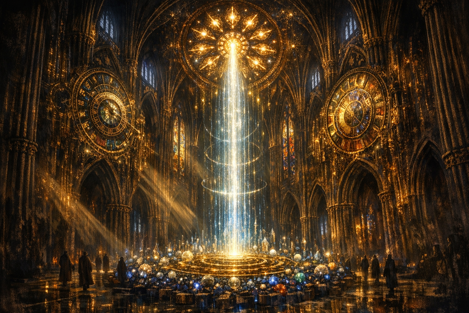 The Cathedral's architecture — CCE, Birth Chord, Skyclock, Harmonic Practice, Oracle Protocol.